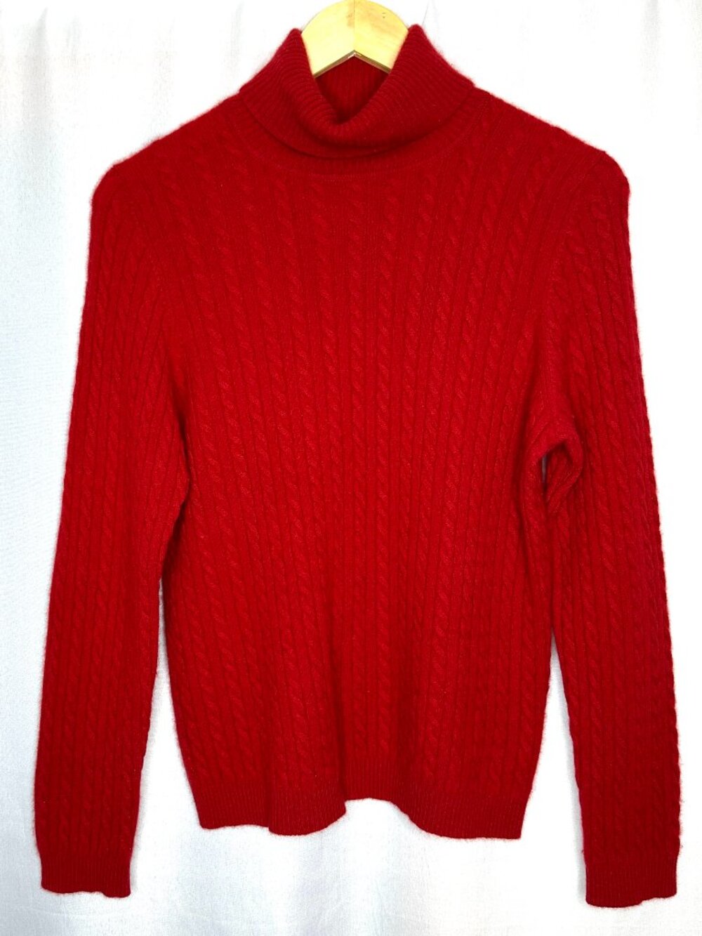 Charter Club 100% Cashmere 2-Ply Turtleneck Cable Knit Sweater, Large Minimalist